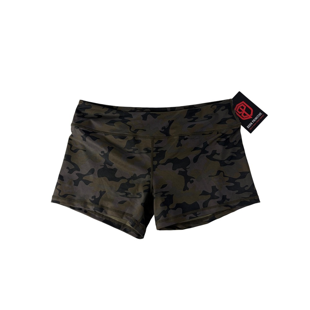 Born Primitive Shorts Womens XXL New Heights Booty Camo Athletic Green NWT